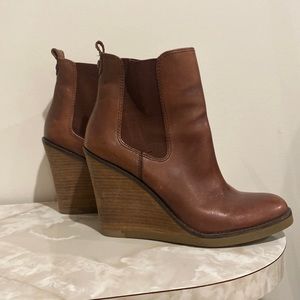 Leather Lucky Brand Wedge Booties